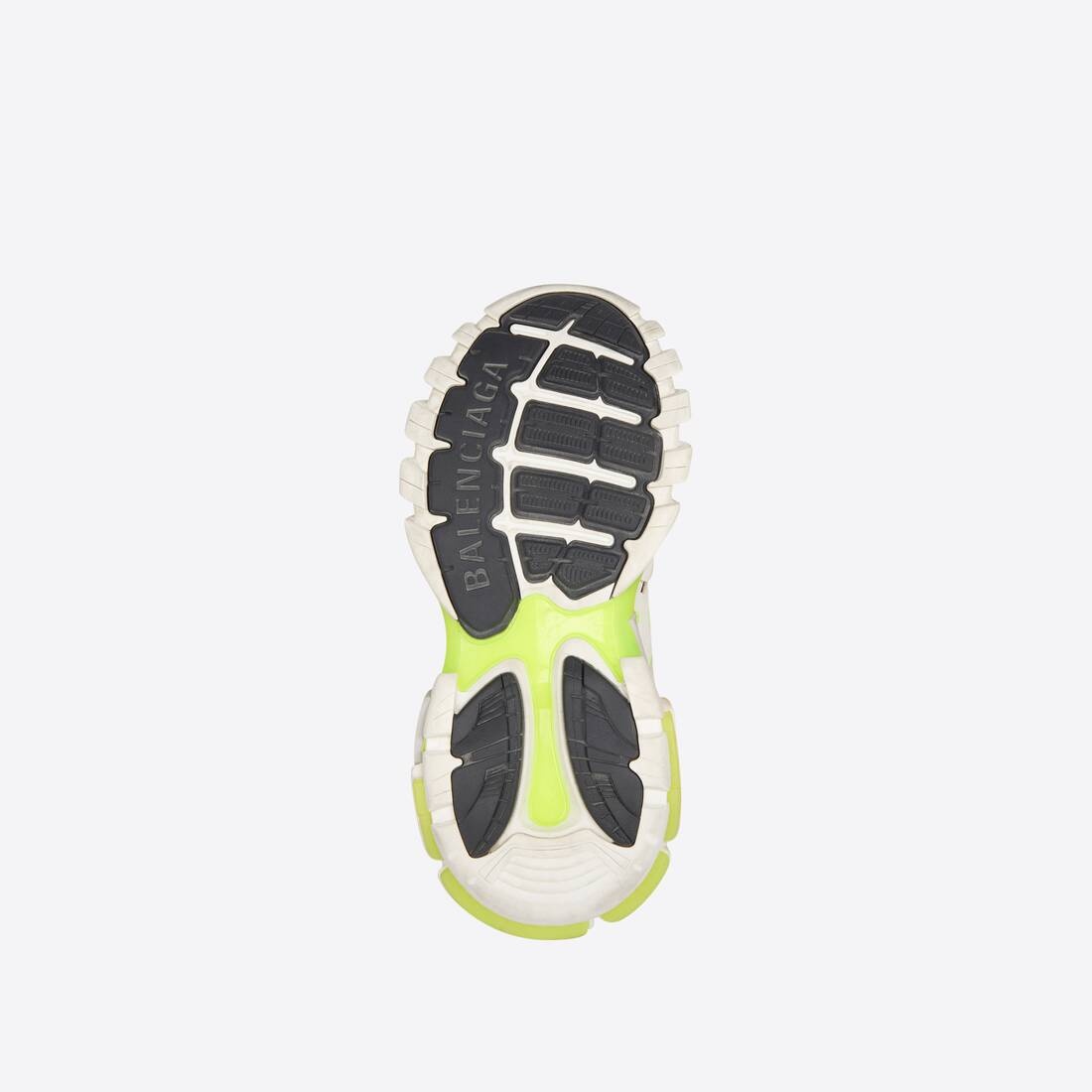 Women's Track Sneaker Worn Out in White/fluo Yellow - 6