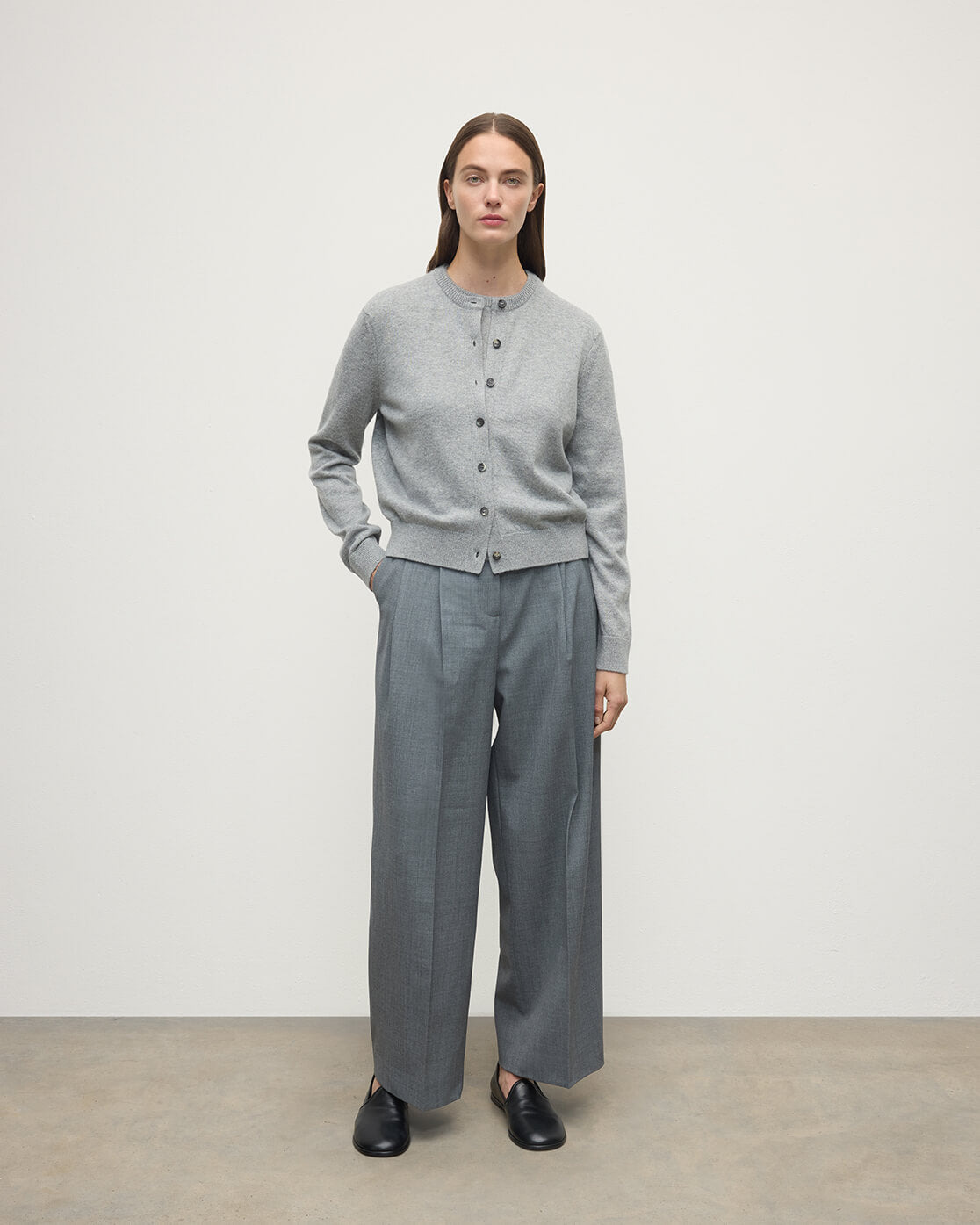 Classic Cashmere Grey Cardigan - 2