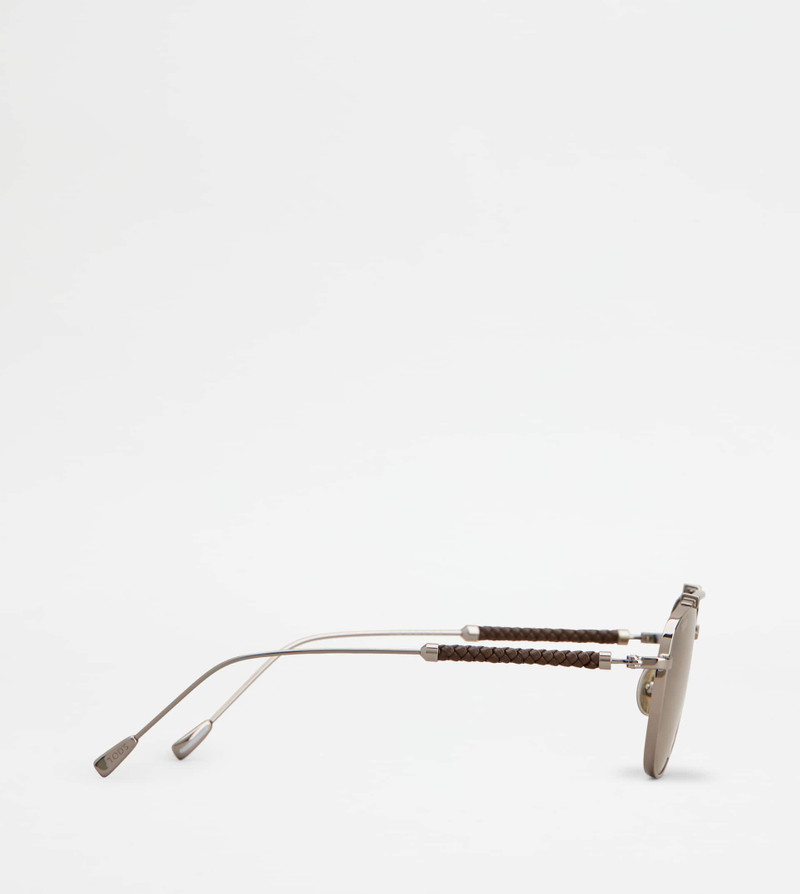 Tod's CARAVAN SUNGLASSES - SILVER, BROWN outlook