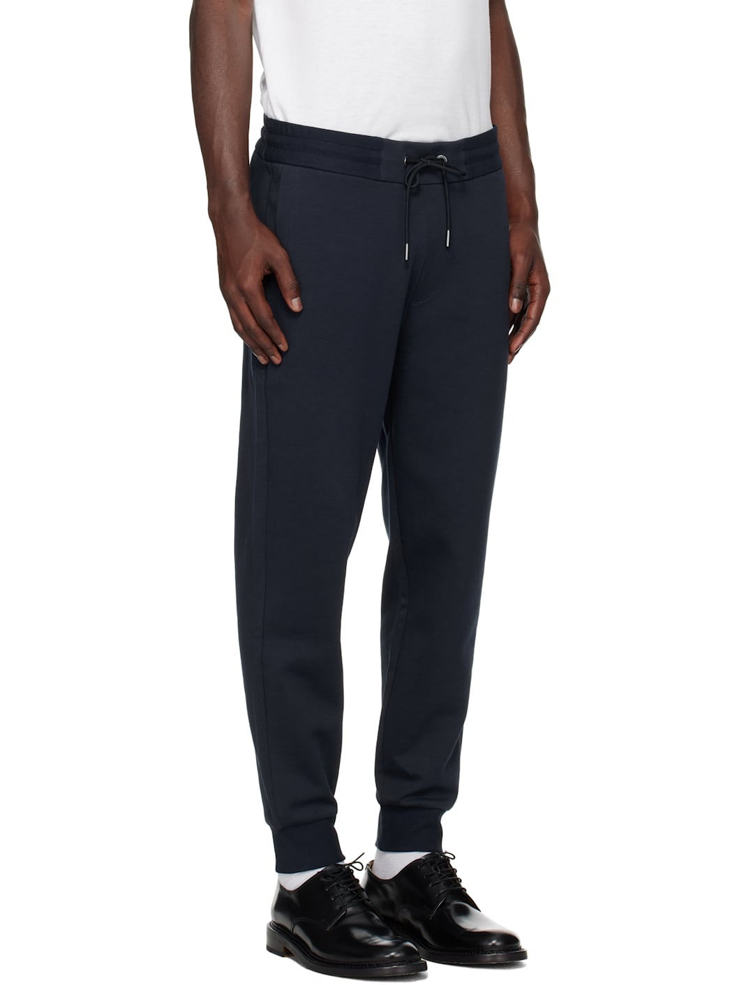Navy Drawstring Jersey Cotton Sweatpants - 2