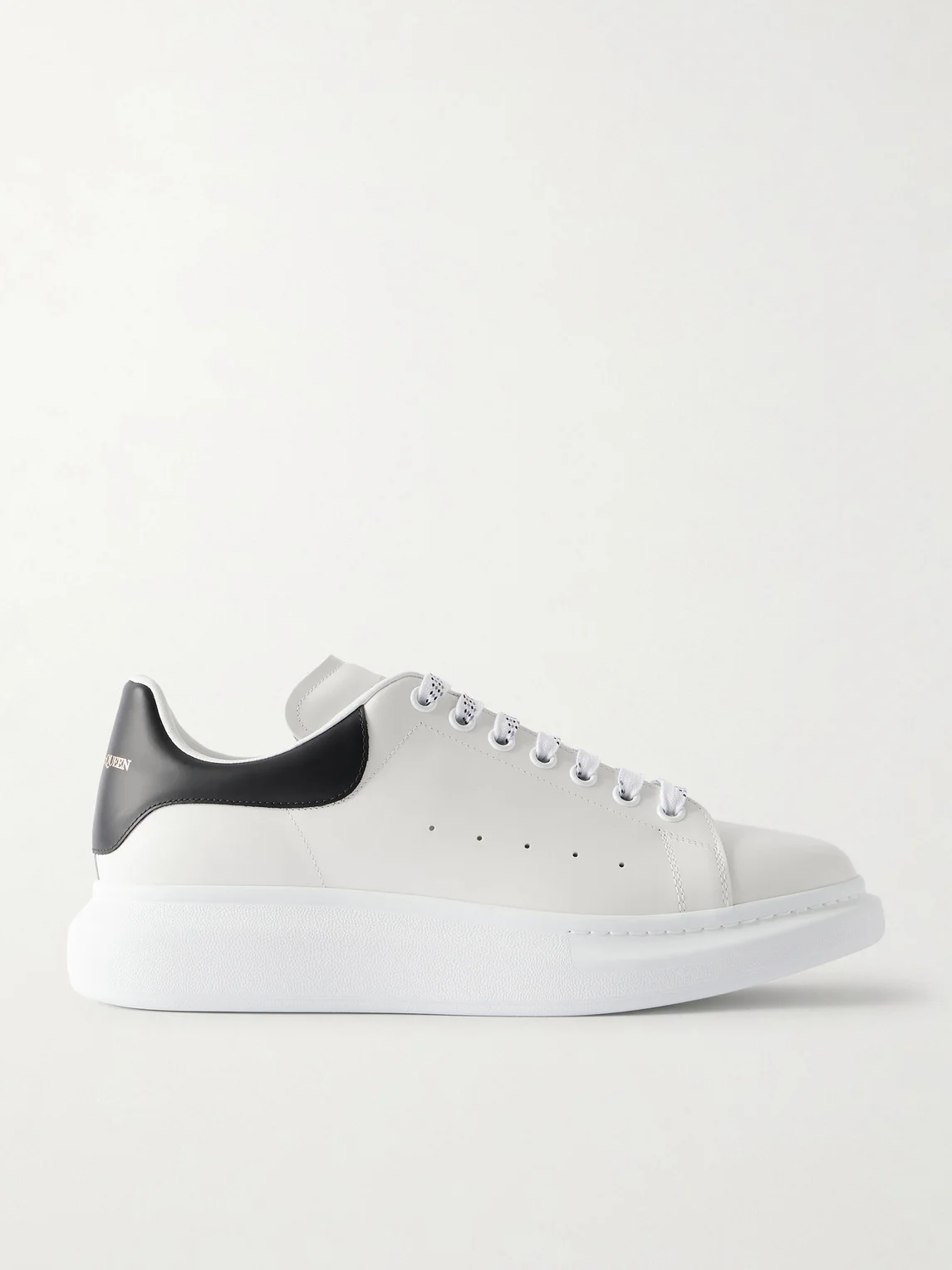 Exaggerated-Sole Leather Sneakers - 1