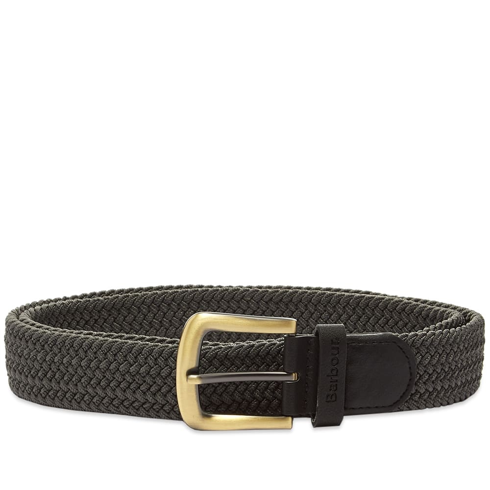 Barbour Stretch Webbing Leather Belt - 1