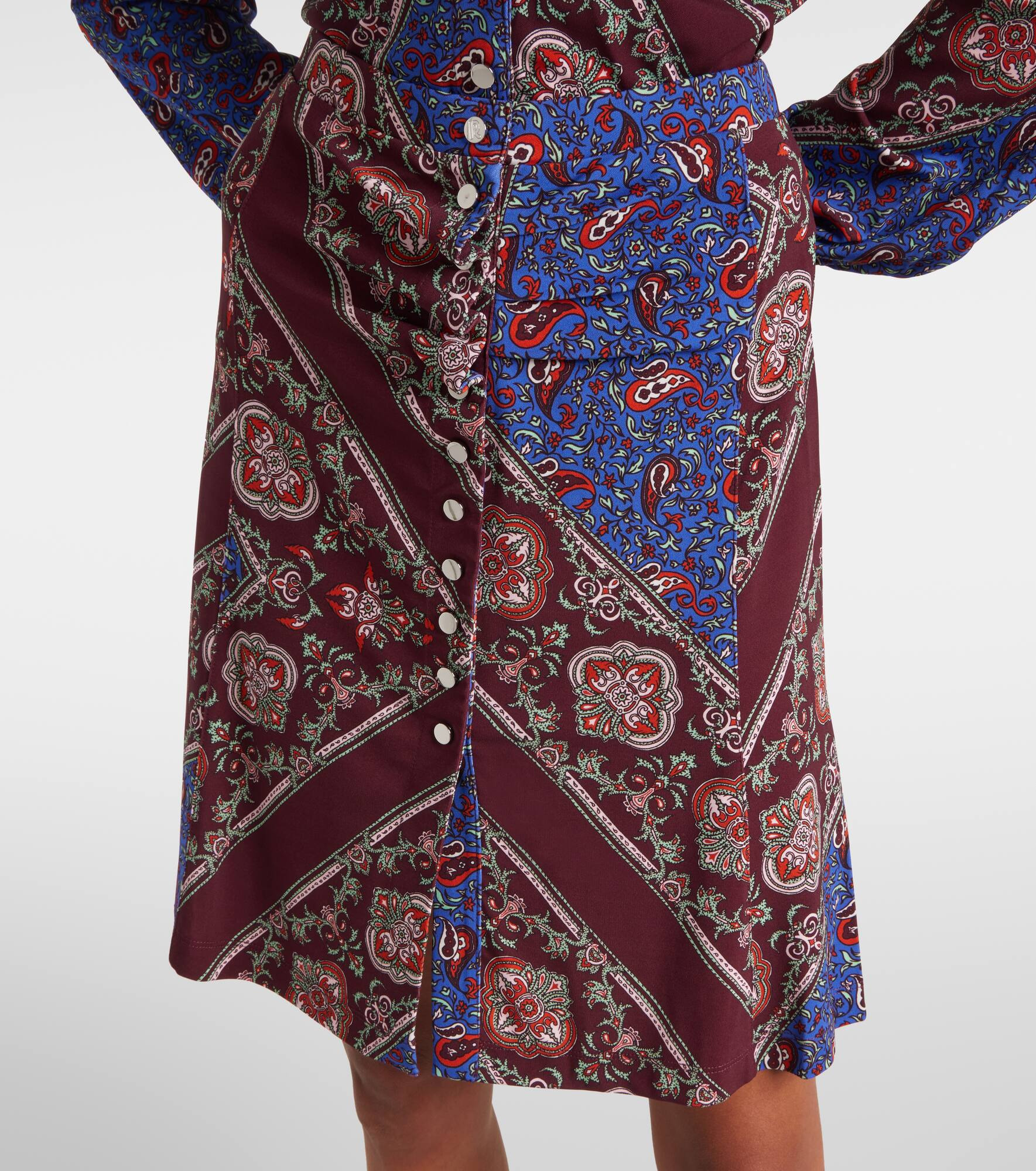 Gathered paisley printed miniskirt - 5