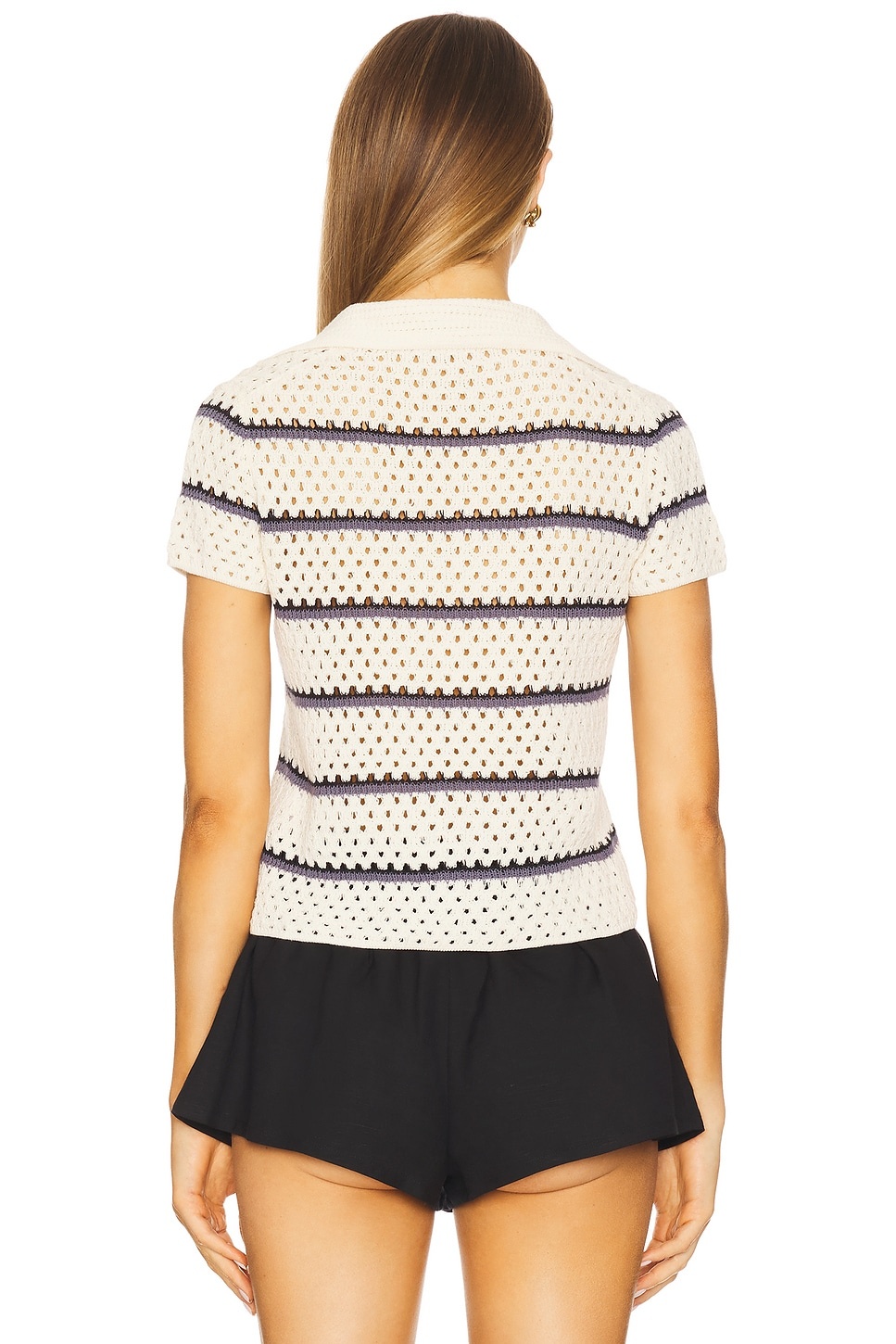 Macrame Stripe Henley Top - 3