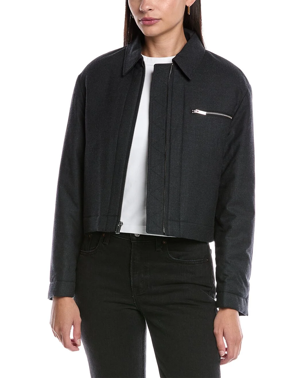 Theory Crop Wool-Blend Jacket - 1