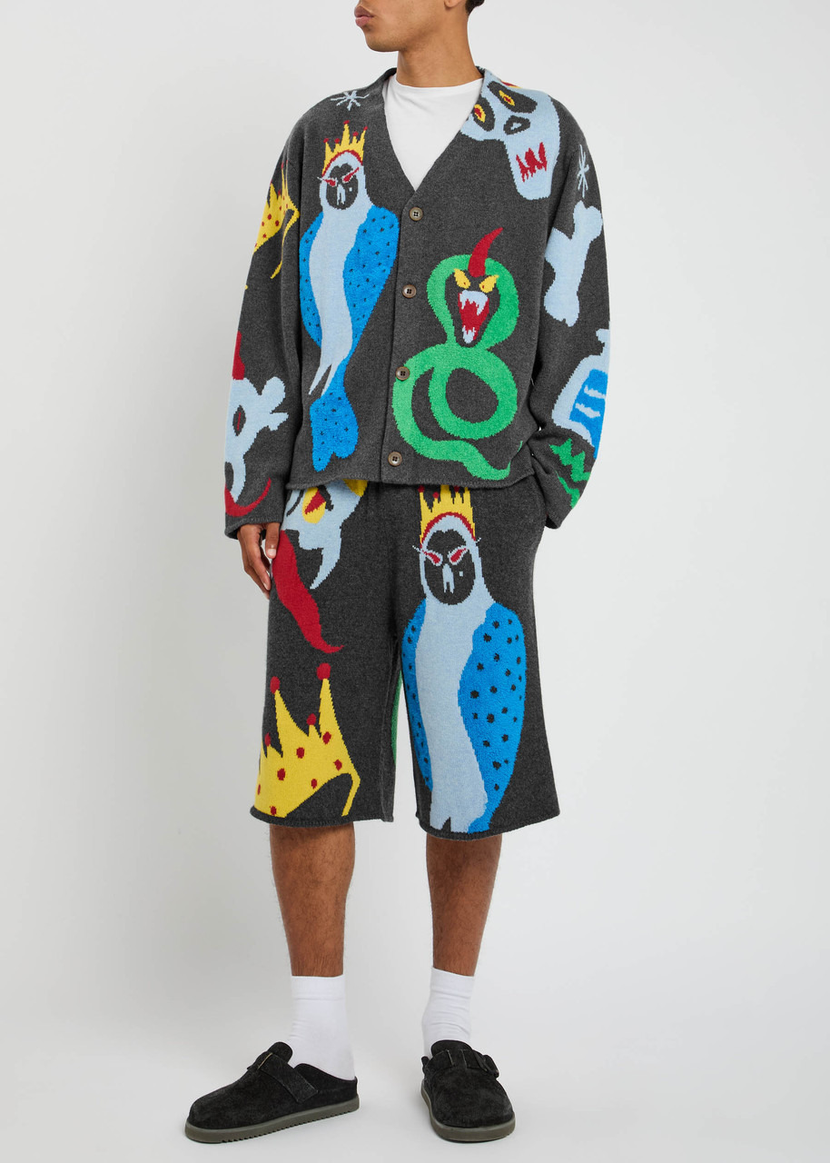 The Elder Statesman Mythical Creatures Intarsia Cashmere-blend Cardigan - 4