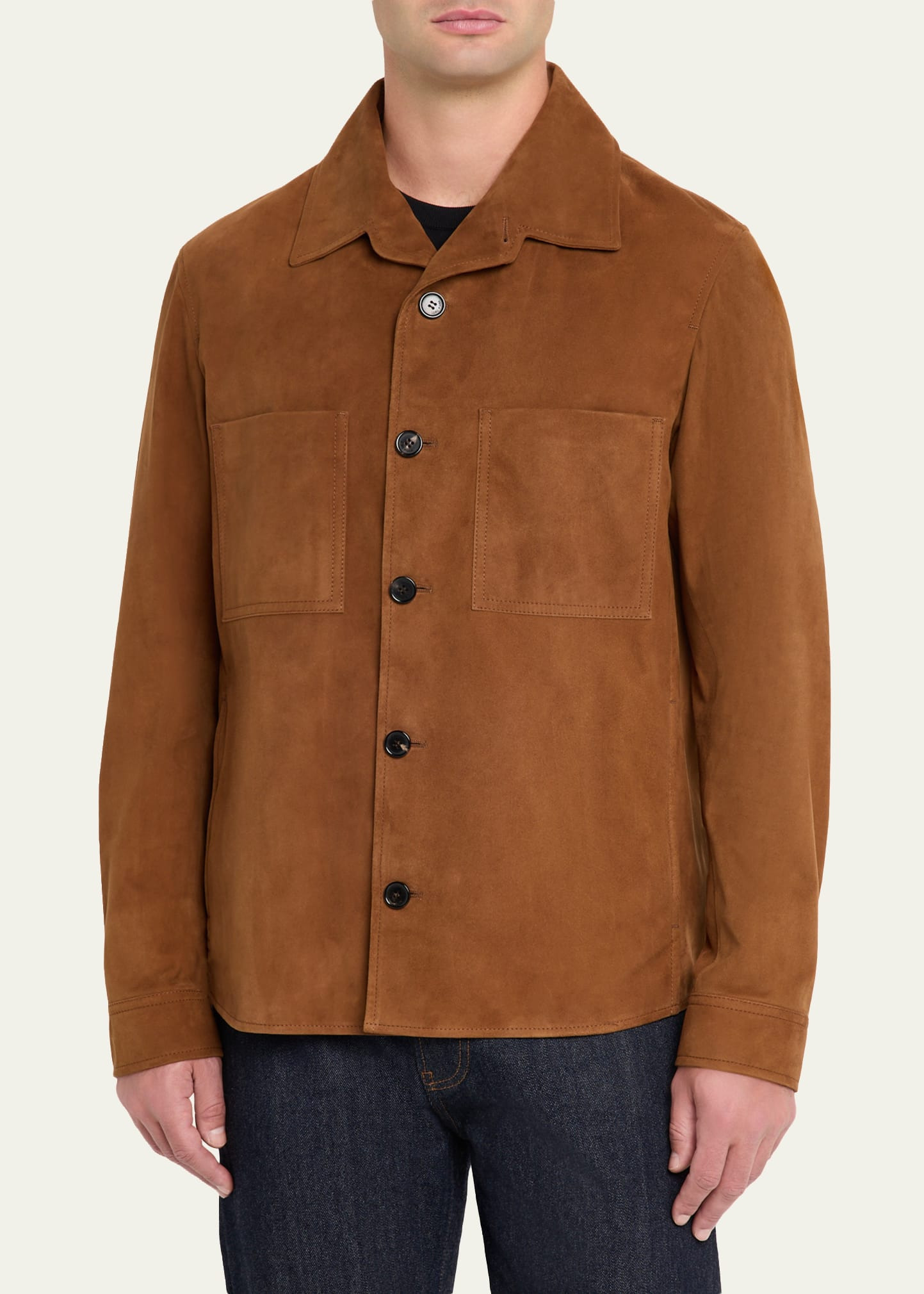 Men's Evandro Leather Overshirt - 4