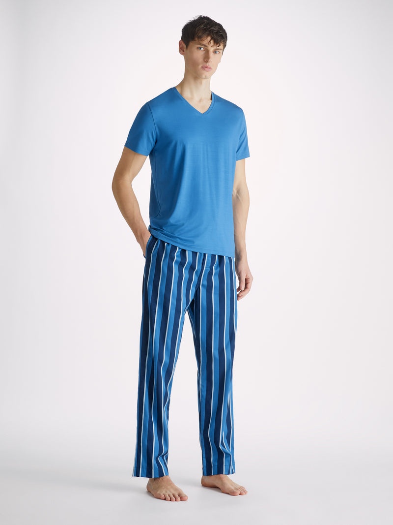 Men's V-Neck T-Shirt Basel Micro Modal Stretch Ocean - 3