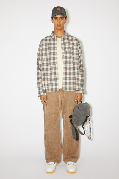 Acne Studios Flannel check button-up shirt - White/black outlook