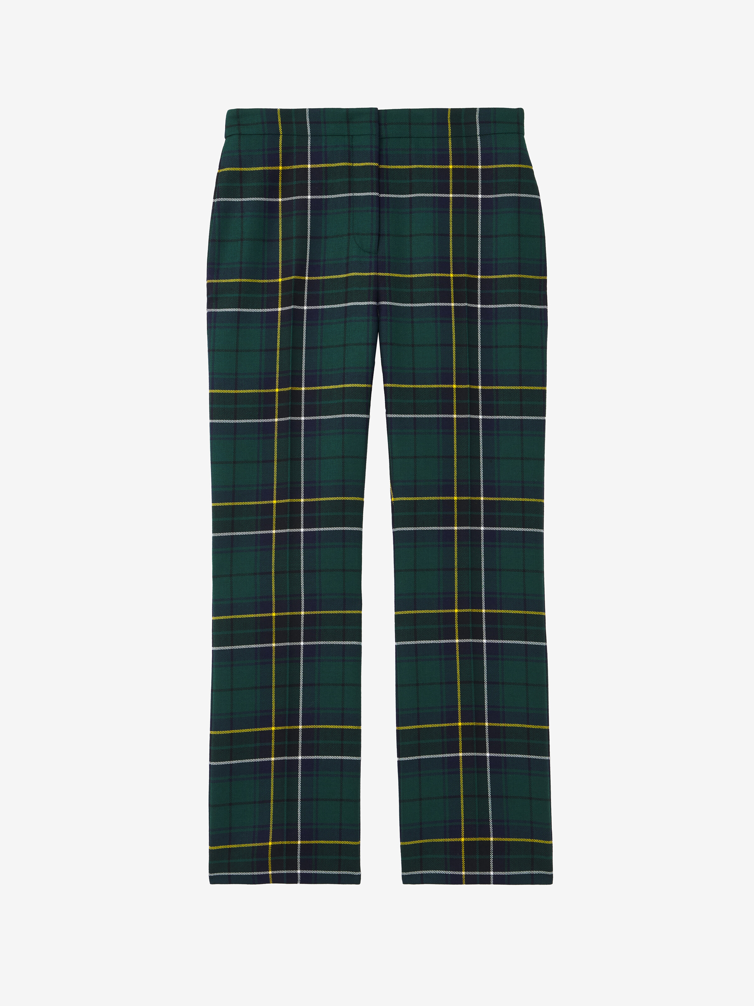 Wool Tartan Cigarette Trousers - 1