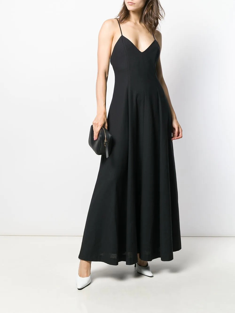 wide v-neck maxi dress - 2