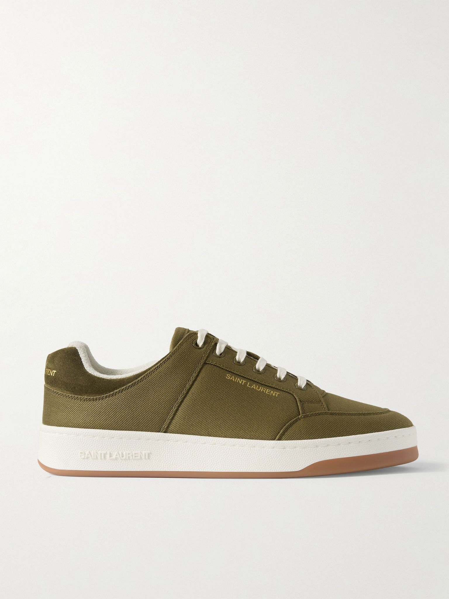 SL61 Suede-Trimmed Canvas Sneakers Green - 1