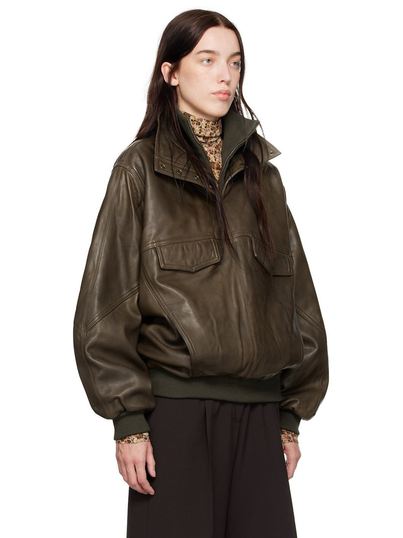 Isabel Marant Brown Dorry Leather Jacket outlook