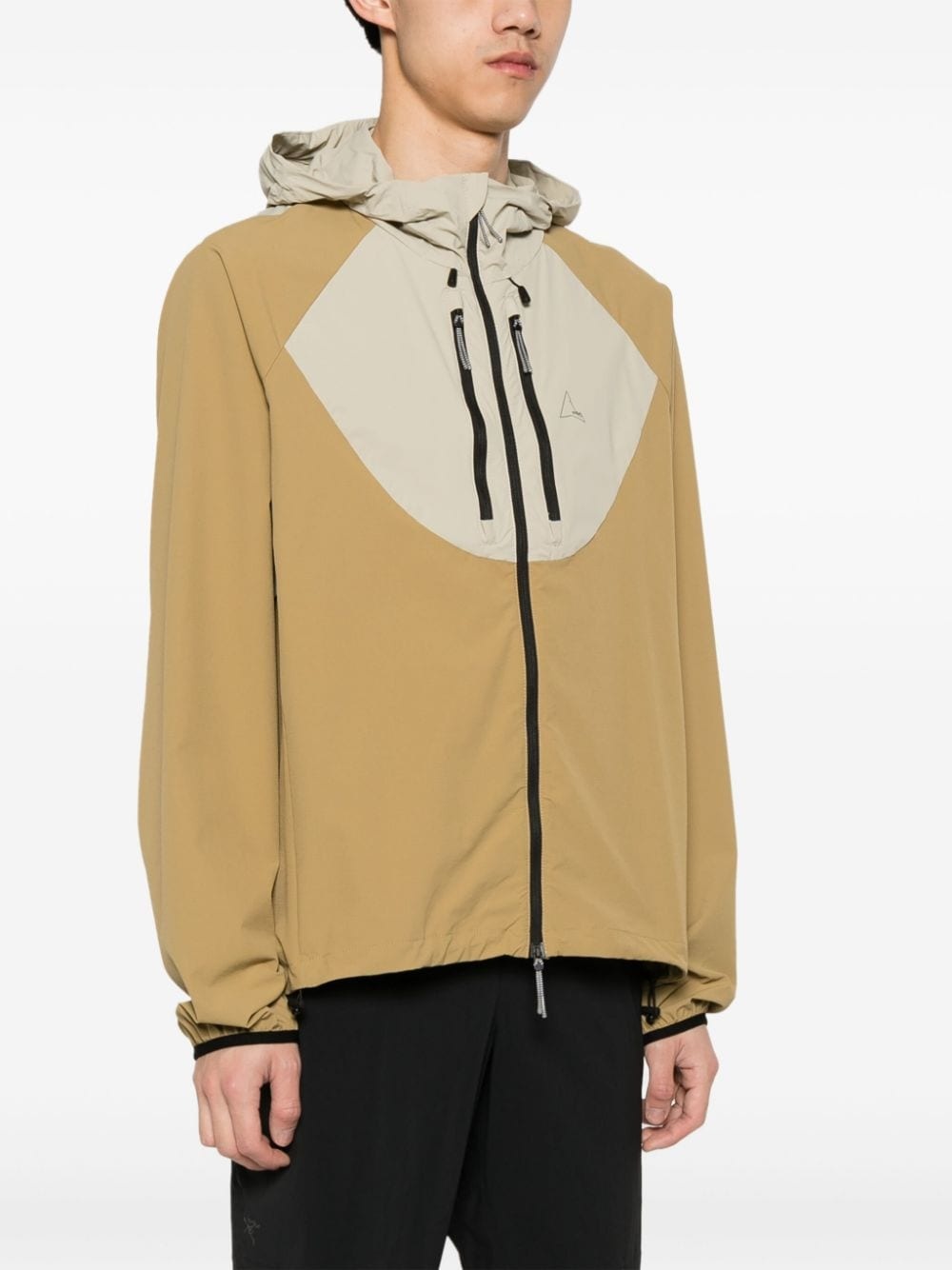 logo-print hooded windbreaker jacket - 3