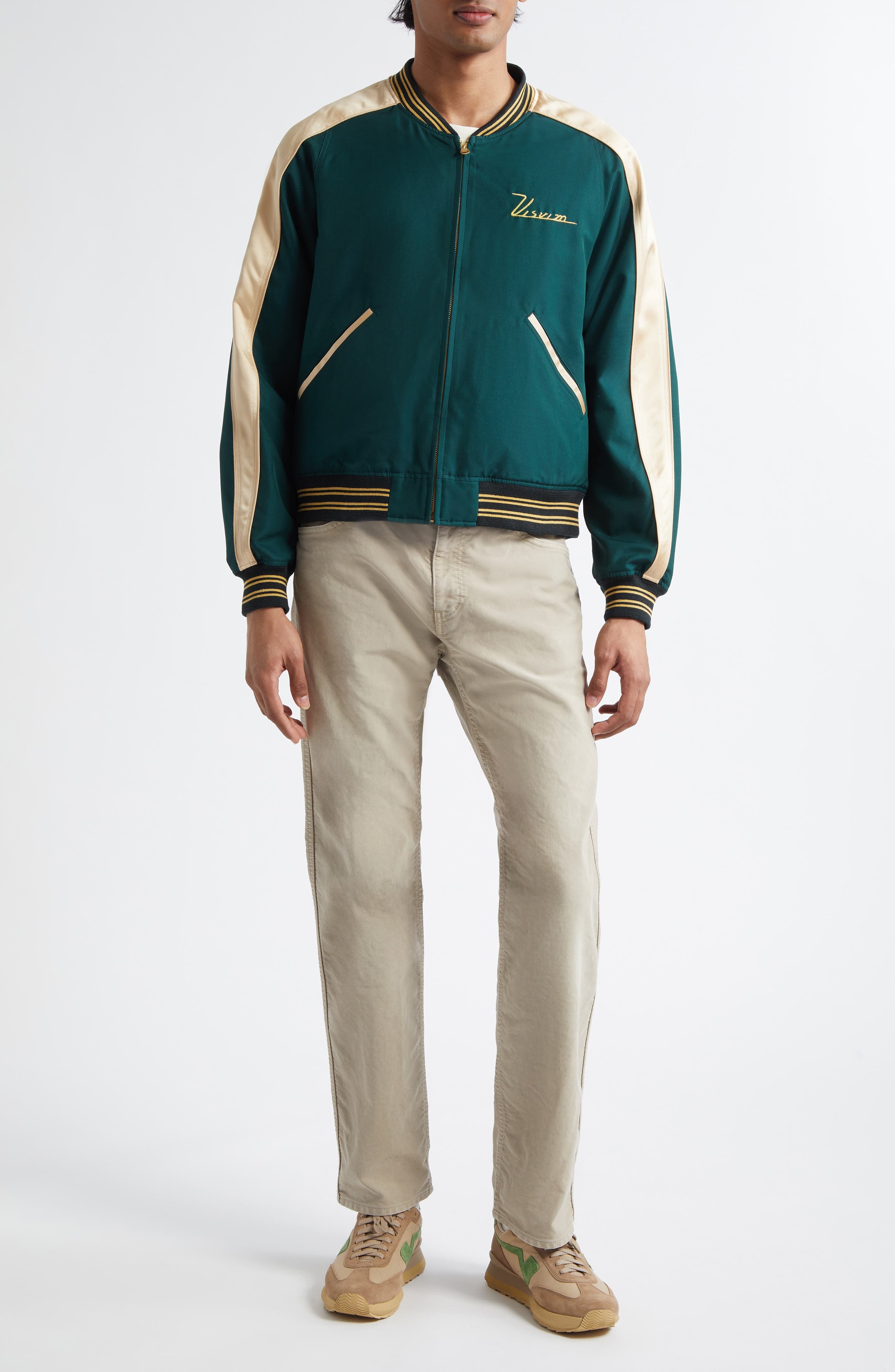 VISVIM Douglas Wool & Silk Team Jacket in Green at Nordstrom - 2
