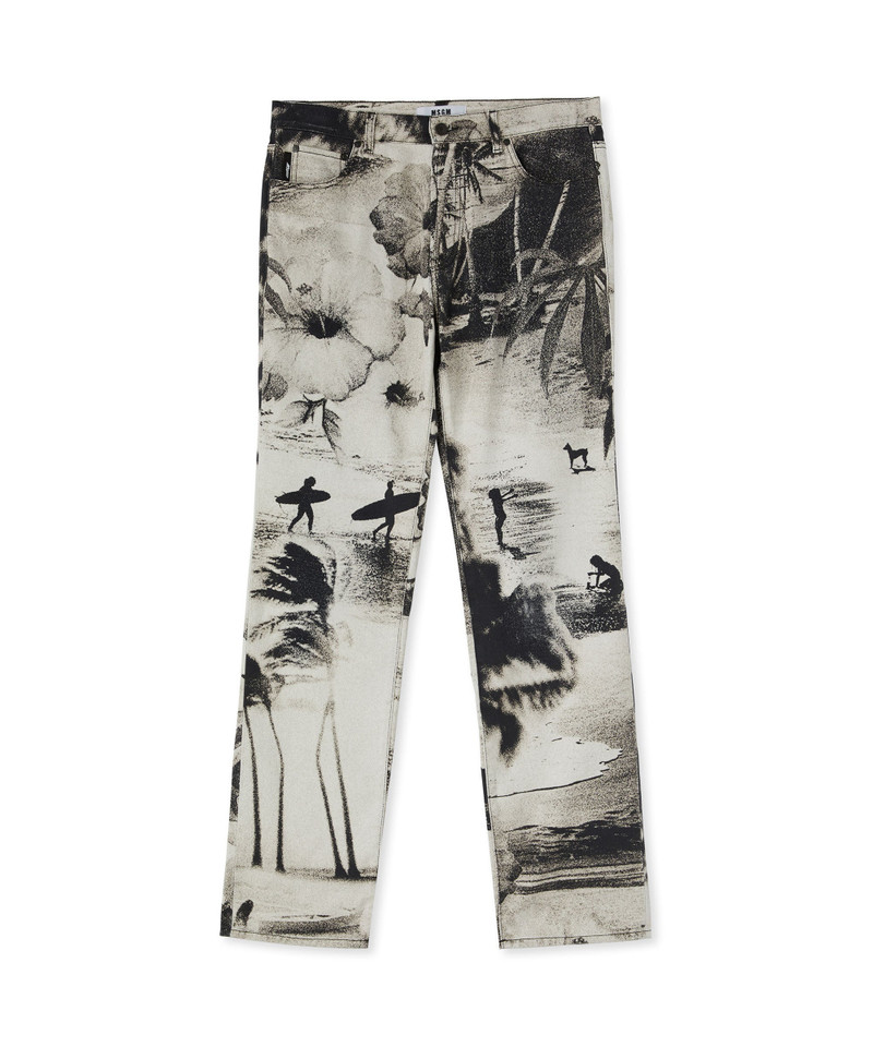 MSGM Straight-leg jeans with "MSGM Dreaming" print outlook