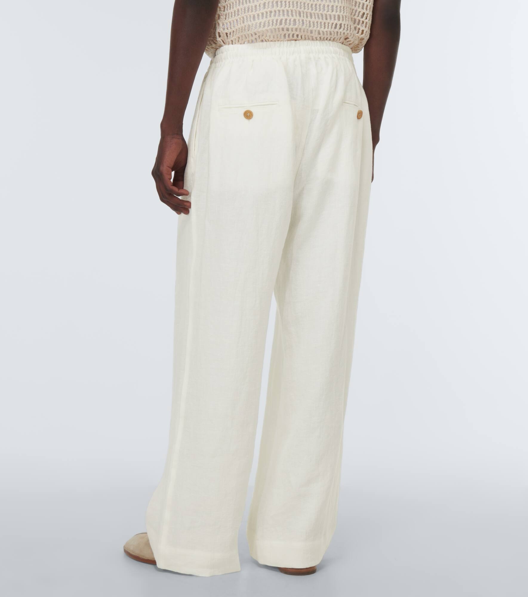 Linen wide-leg pants - 4
