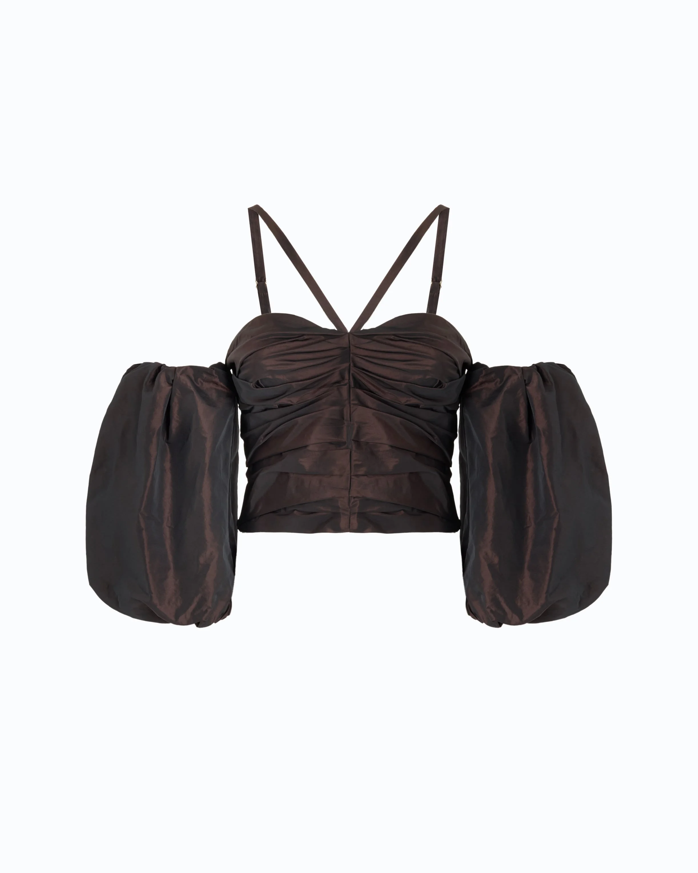 CROP TOP WITH PUFF SLEEVES - 1