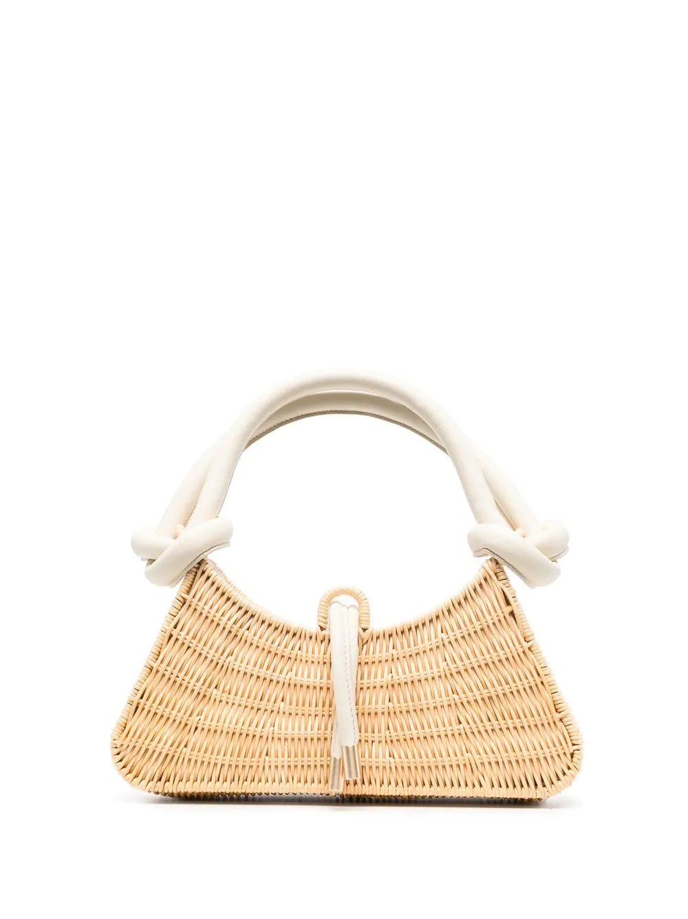 woven basket style tote bag - 1