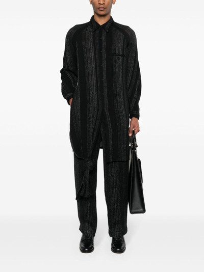 Yohji Yamamoto stiped knot-detail shirt outlook
