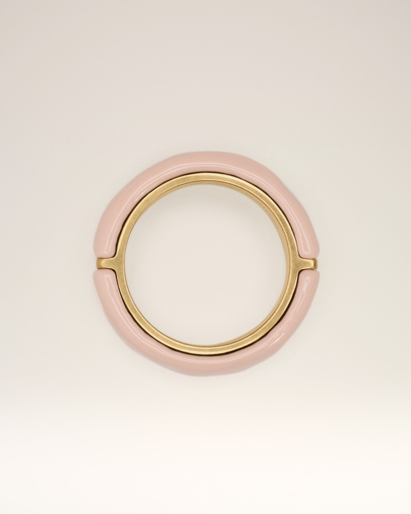 PINK BRASS HAMMERED LACQUERED RING 1