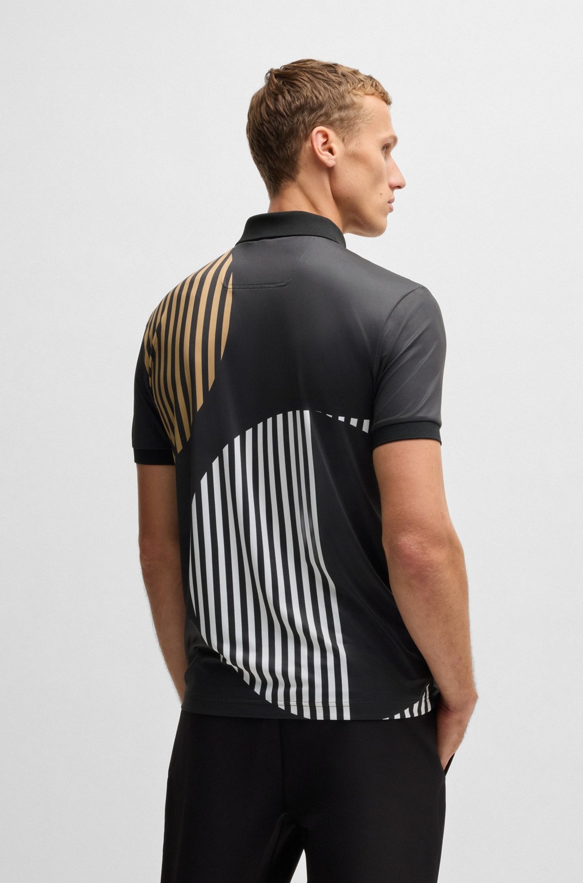 PADDY ACTIVE STRETCH-JERSEY POLO SHIRT WITH DIGITAL PRINT - 5