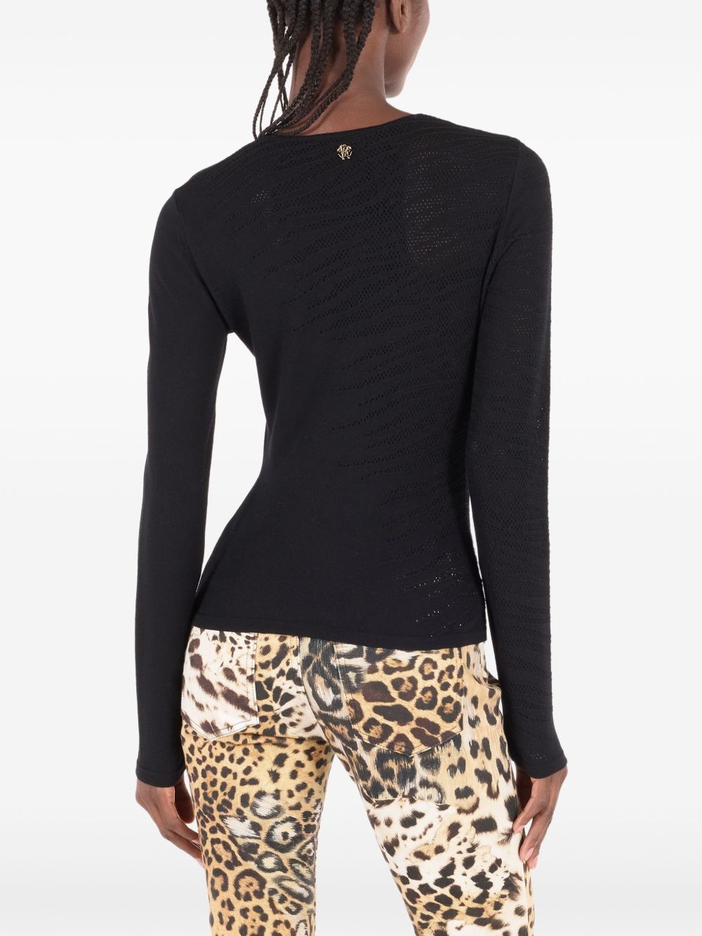 perforated long-sleeve top - 4