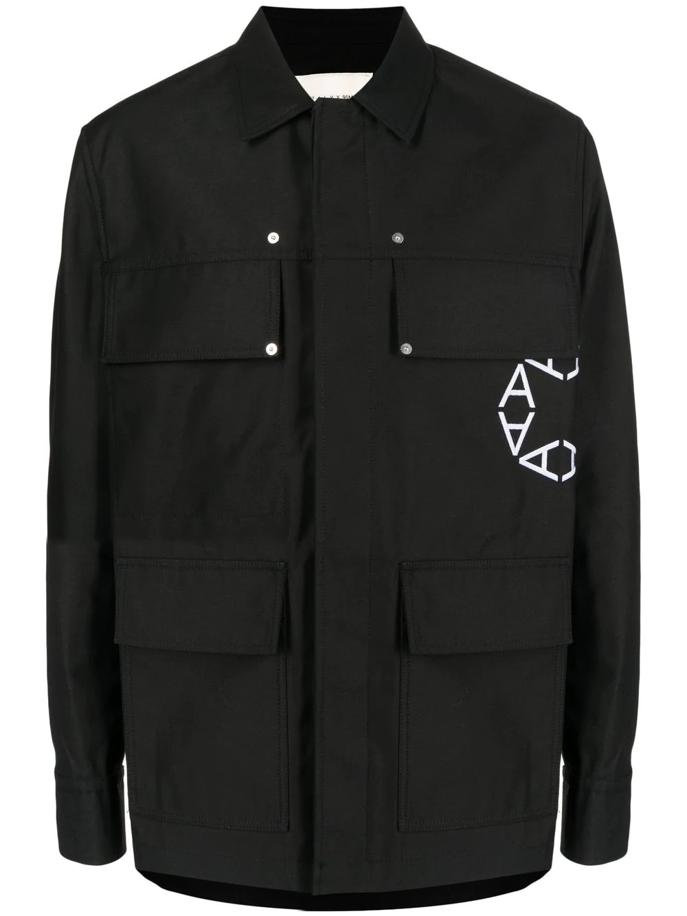 logo-print shirt jacket - 1