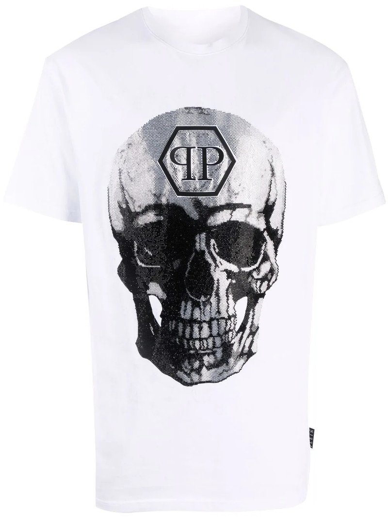 gem-embellished skull logo-graphic T-shirt 1