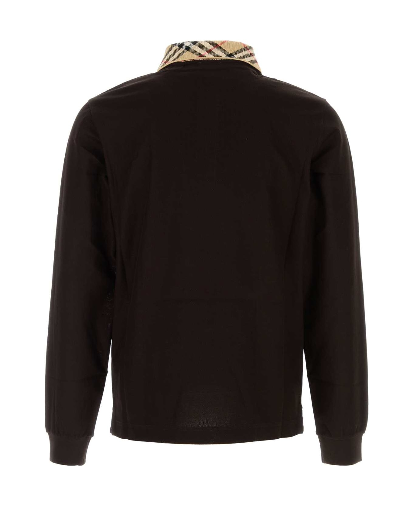 Dark Brown Piquet Polo Shirt - 2