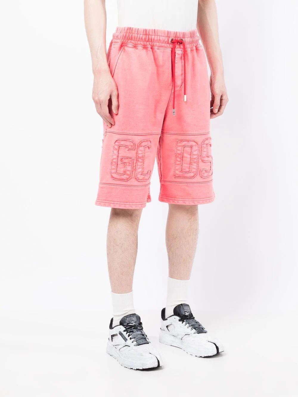 overdyed logo track shorts - 3