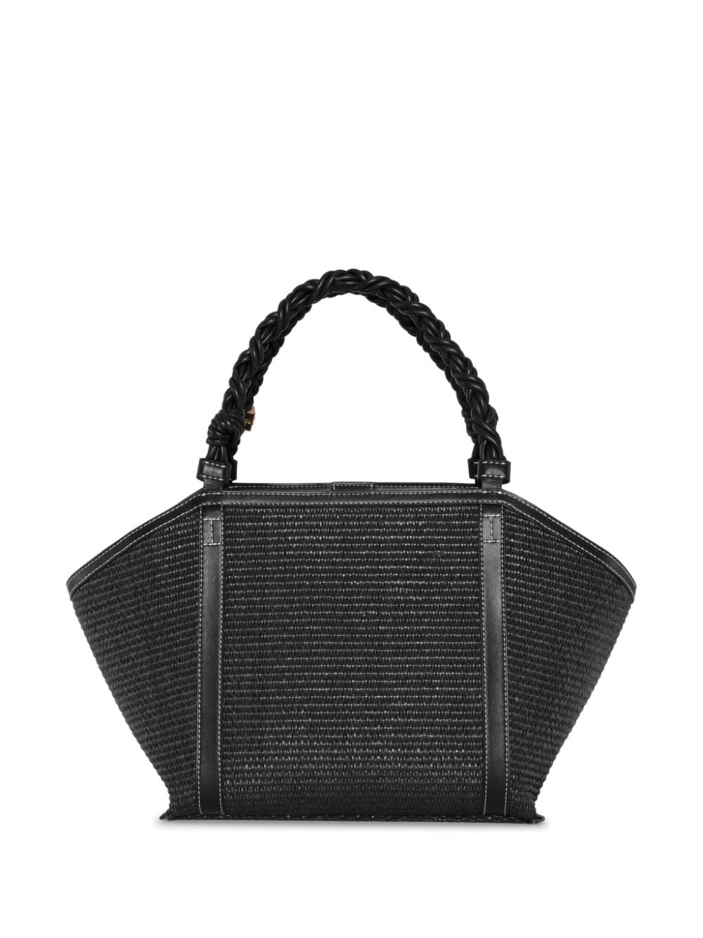 woven braided-handle tote bag - 4