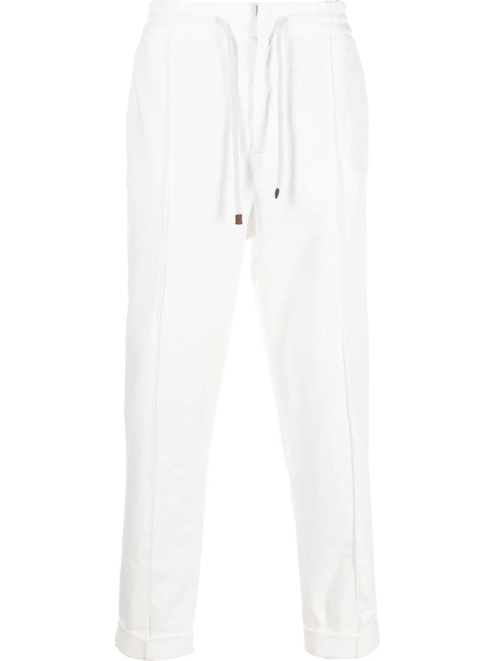 drawstring straight-leg trousers - 1