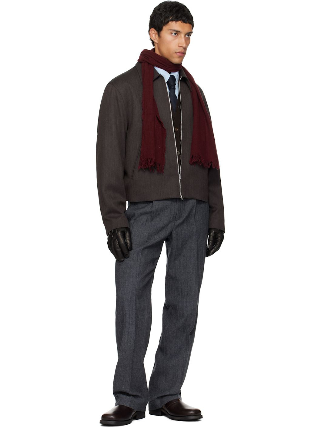 Burgundy Cottage Scarf - 2