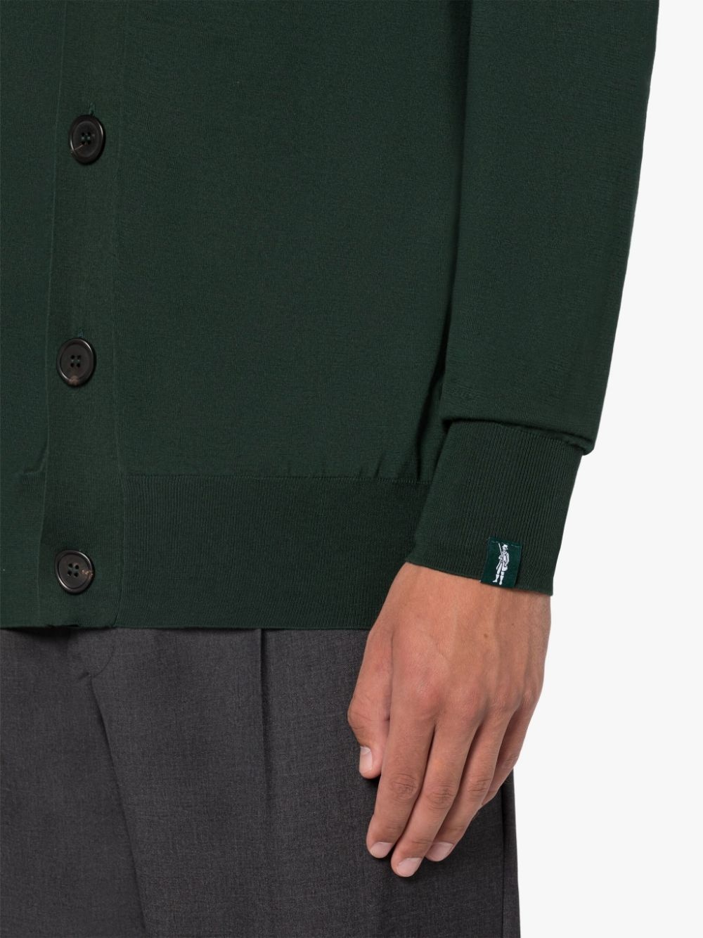 Mackintosh V-neck cotton cardigan - Green