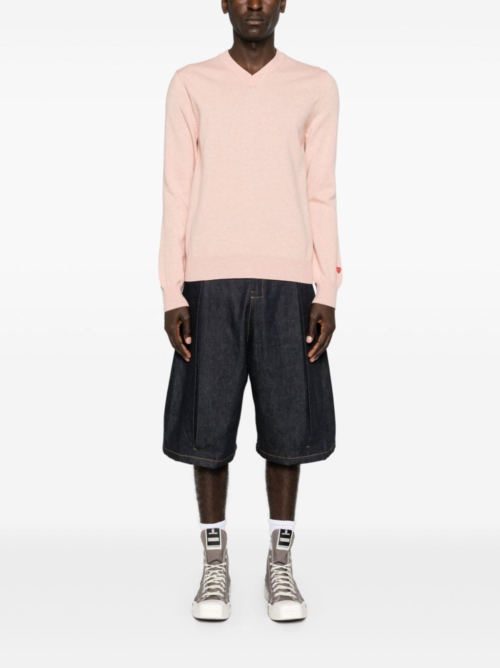 V-neck wool jumper - 2