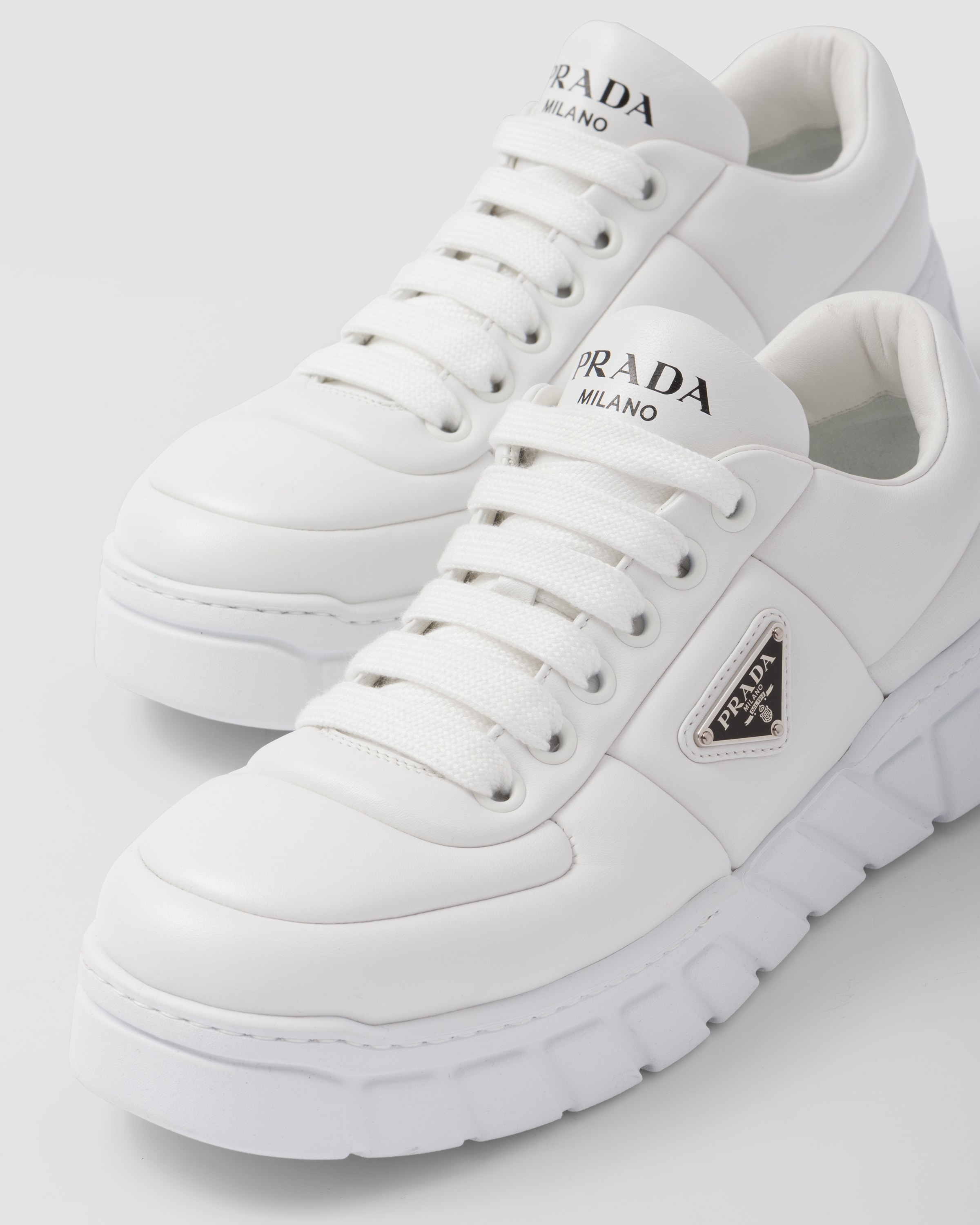 Padded nappa leather sneakers - 6