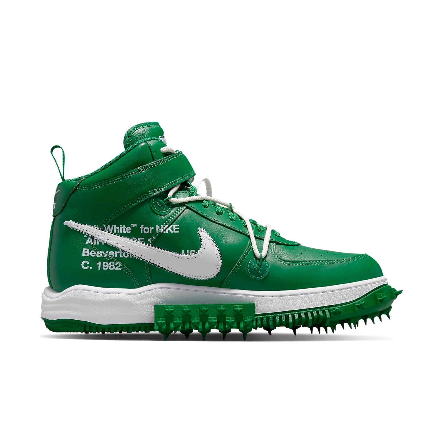 Nike Off-White x Air Force 1 Mid SP Leather 'Pine Green' DR0500-300 - 2