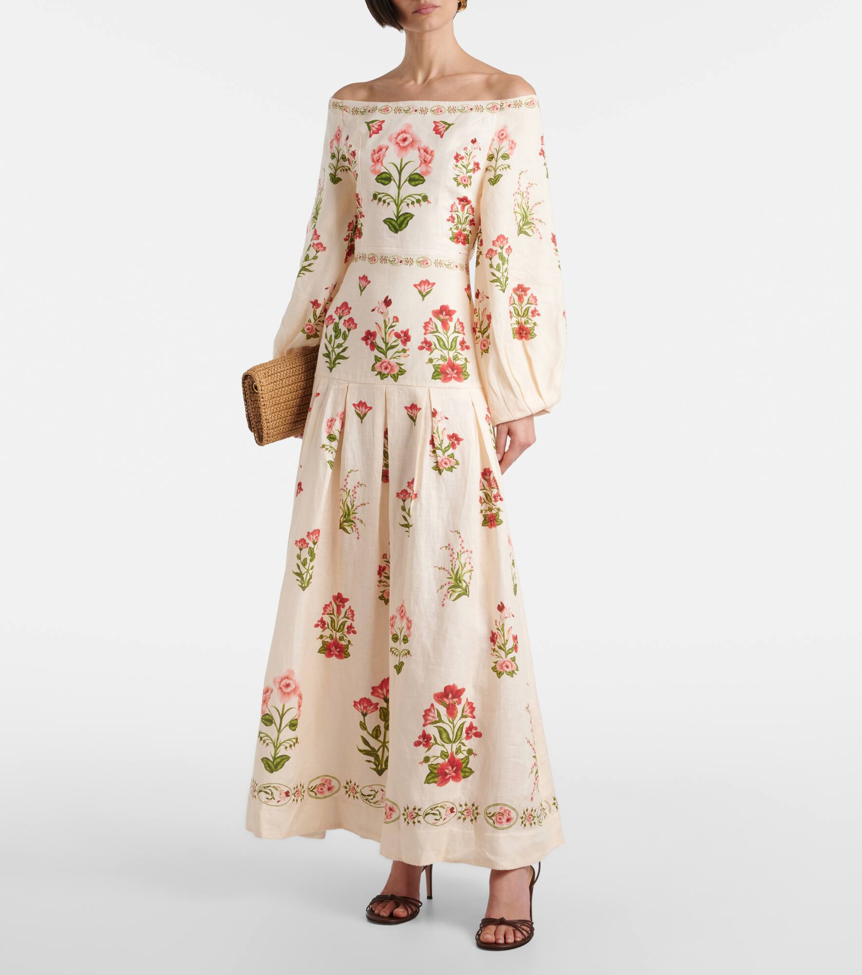 Senlis Canna off-shoulder linen maxi dress - 2