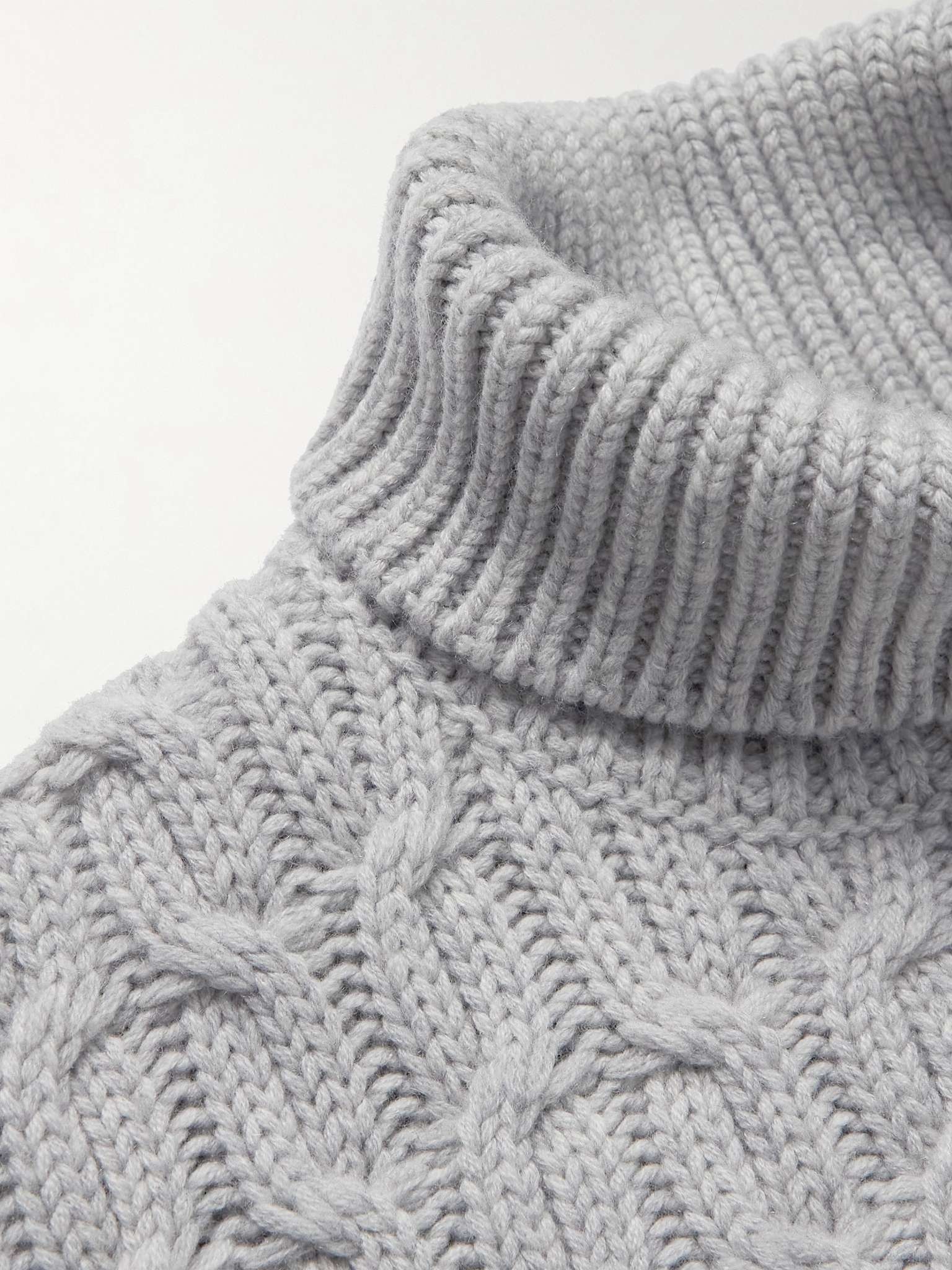 Cable-Knit Cashmere Rollneck Sweater - 5