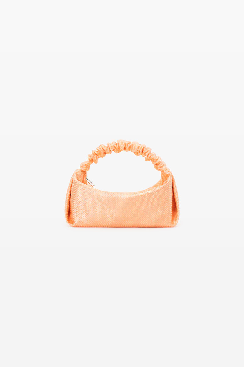 SCRUNCHIE MINI BAG IN SATIN WITH CLEAR BEADS - 1