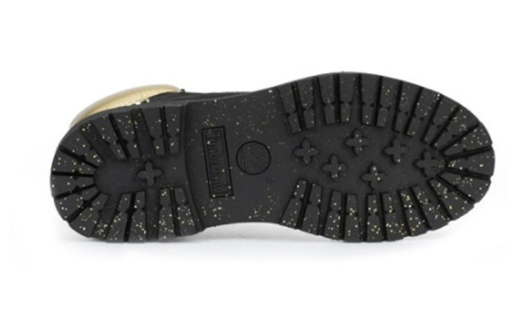 (WMNS) Timberland Heritage 6 Inch Waterproof Boots 'Black Nubuck with Gold' A5RRMW - 5