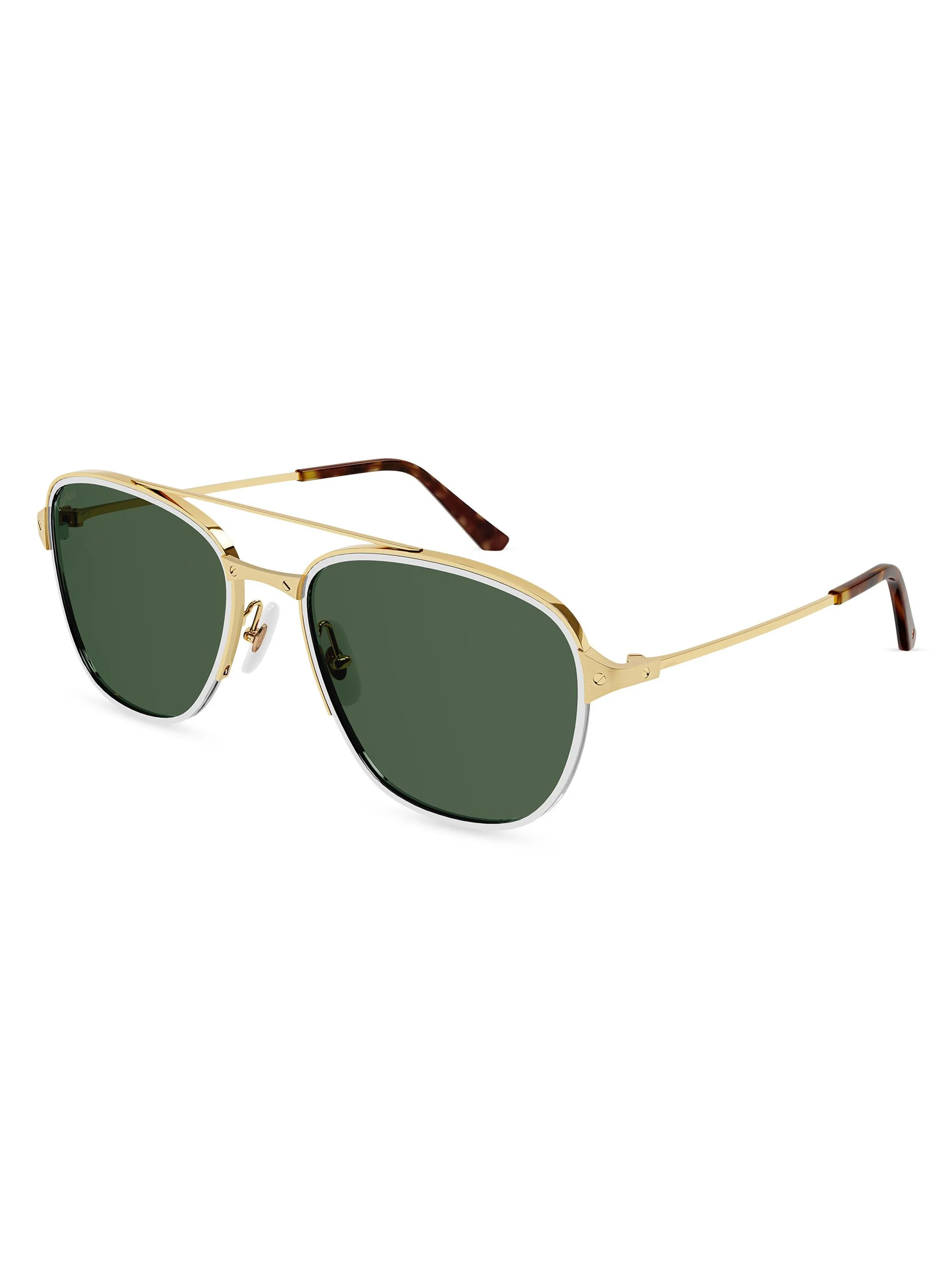 Men's Santos De 57MM Navigator Sunglasses - Gold - 1