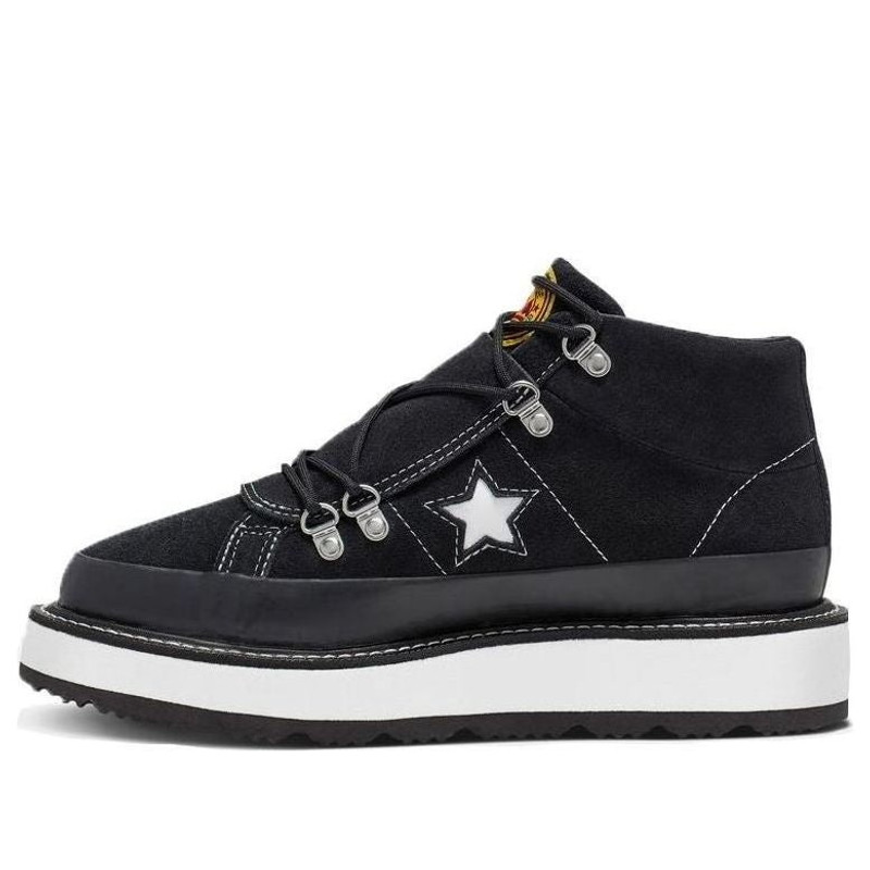 (WMNS) Converse Fleece Lined Boot One Star Thick Sole Black White 566163C - 1