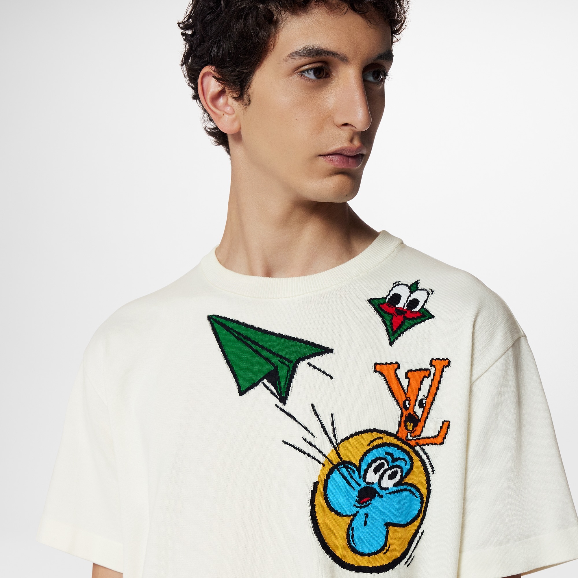 Monogram Comics Intarsia Short-Sleeved Crewneck - 4