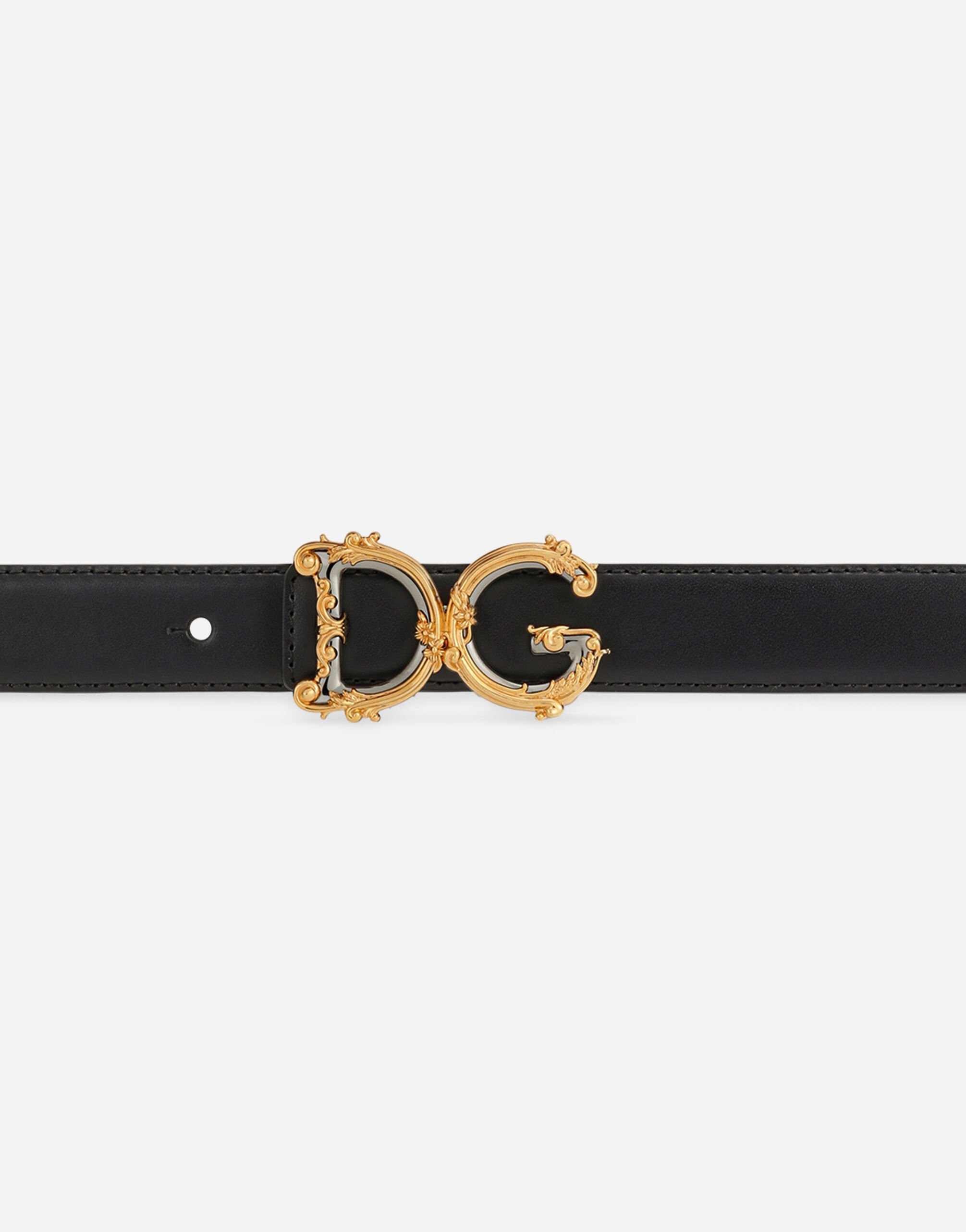 Calfskin belt with logo - 4