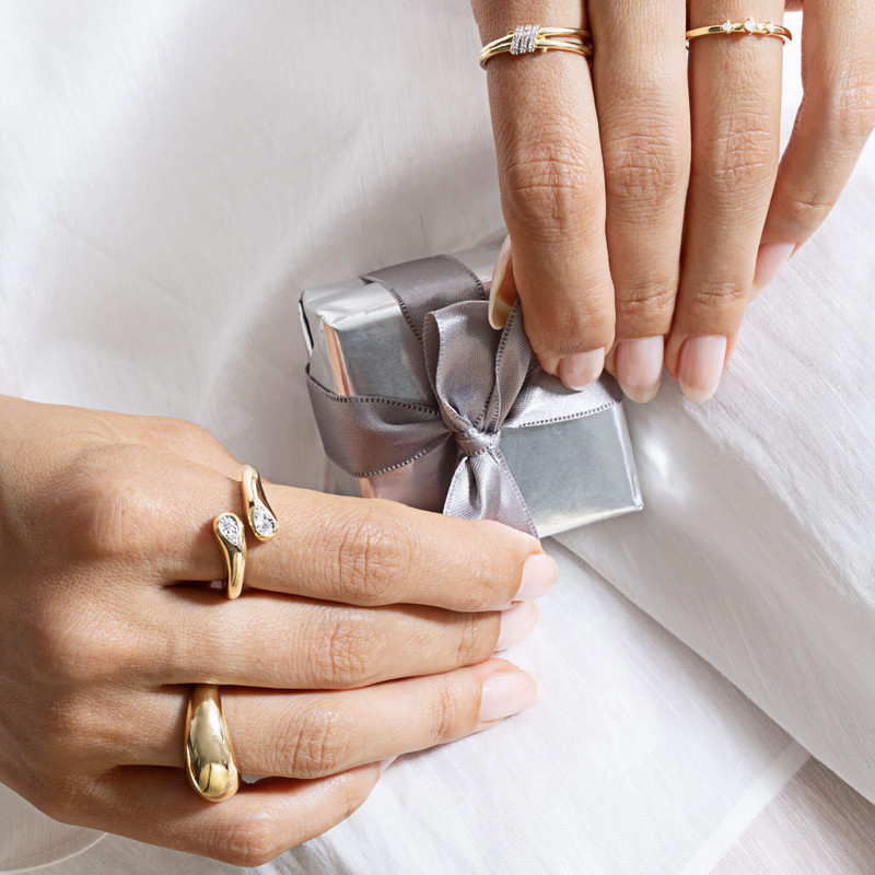 Dainty Diamond Trio Ring 11