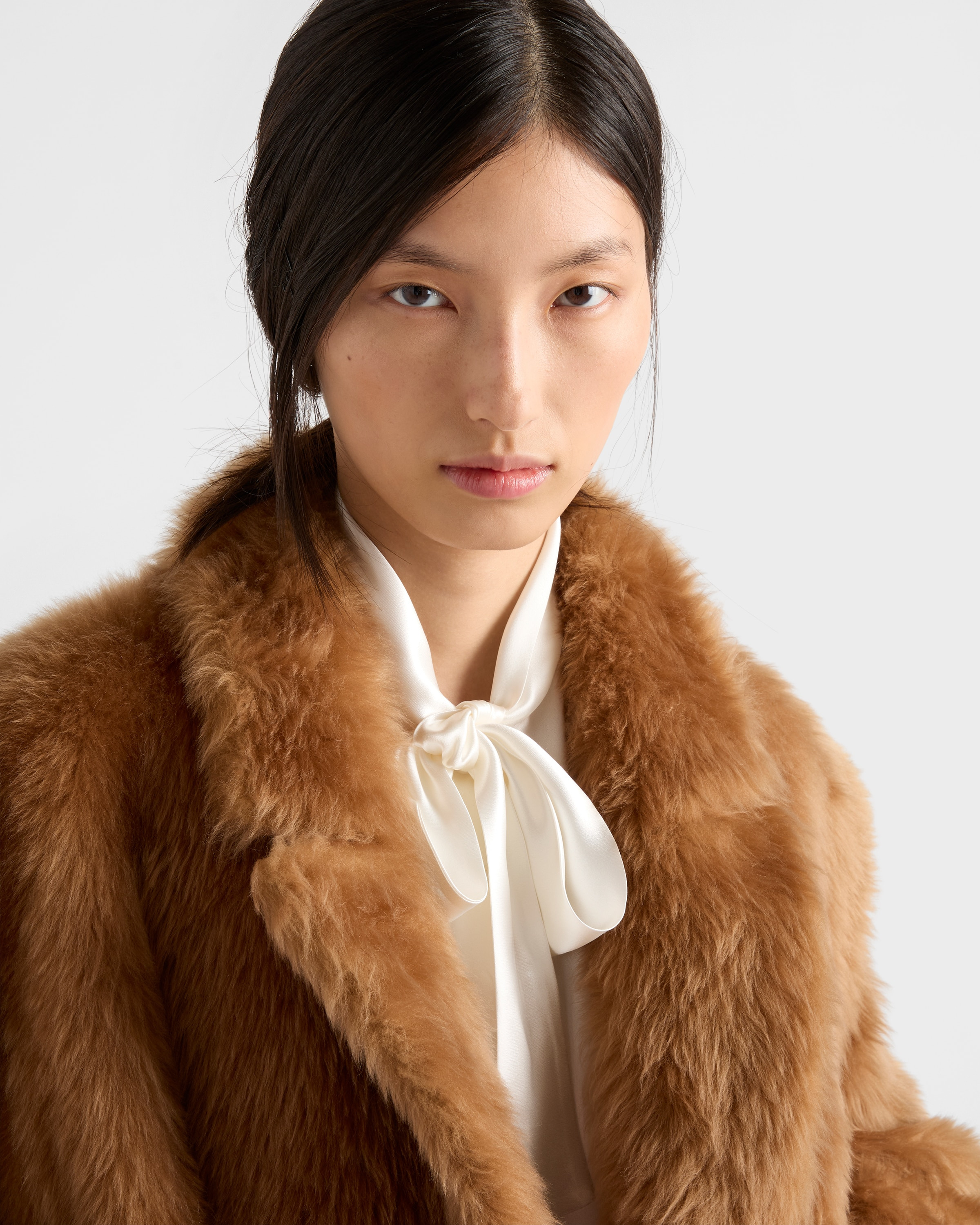 Shearling double-breasted coat - 3
