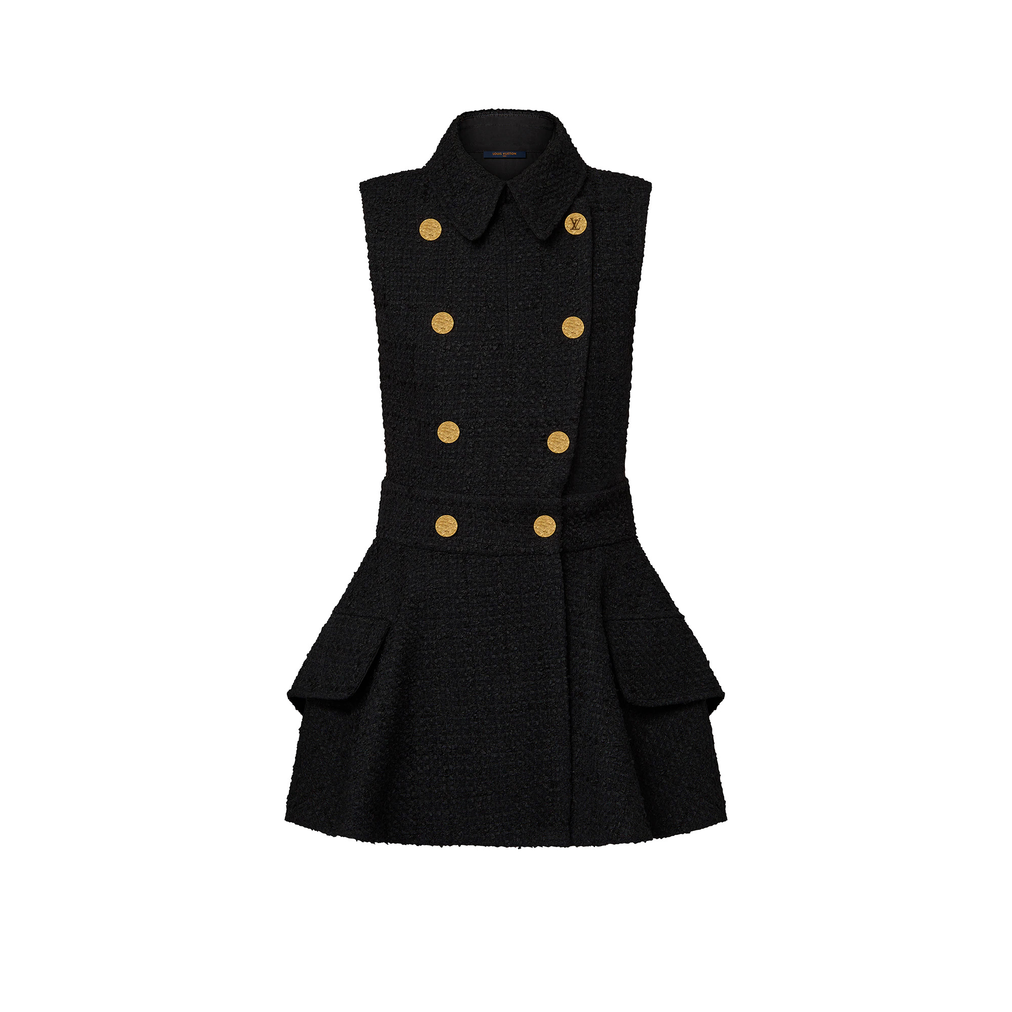 Double-Breasted Tweed Mini Dress - 1