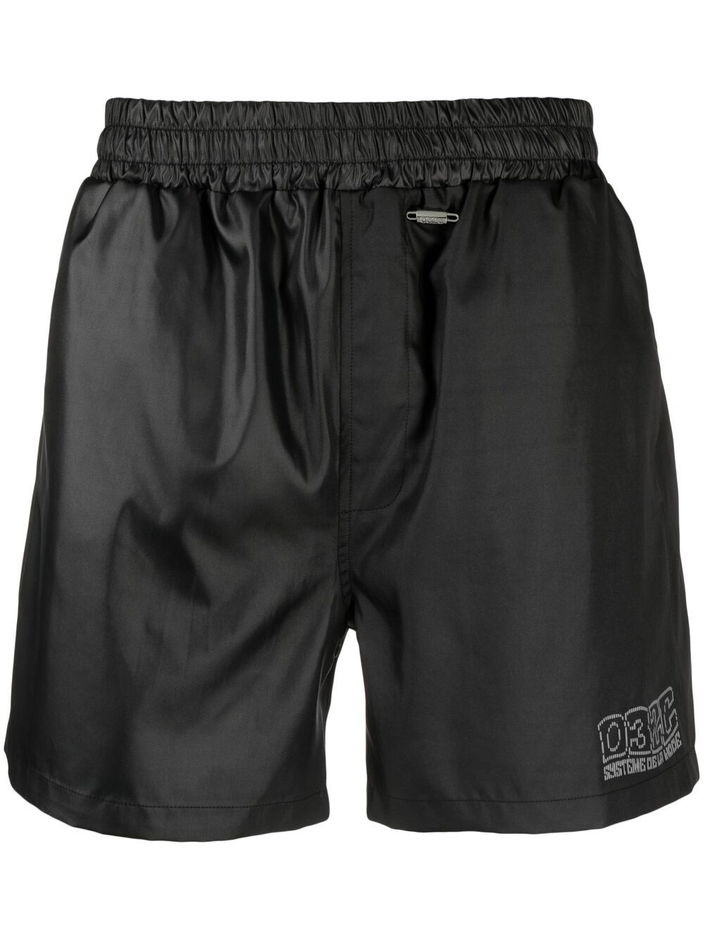 logo-embroidered swim shorts - 1